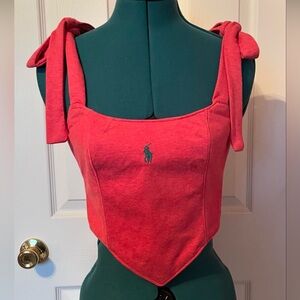Upcycled ralph Lauren coral polo corset size small